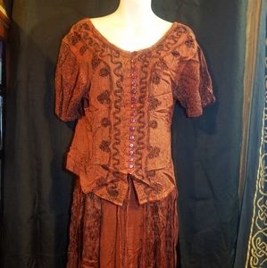 Small SIMI two piece Boho Hippy Skirt Dress